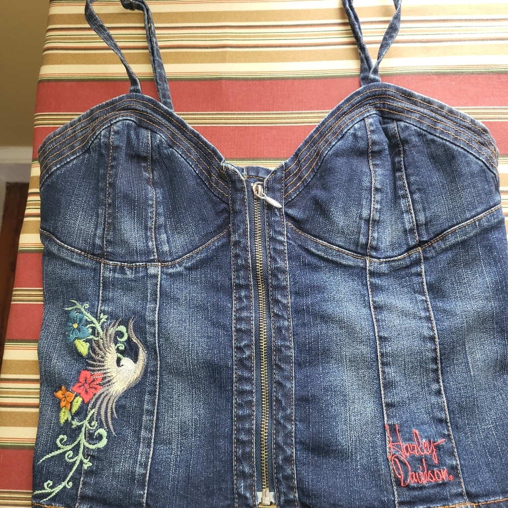Harley-Davidson Women's Blue Denim Top